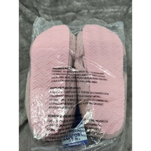 Dluxe by Dearfoams Open Toe Slippers Pink Womens S 5-6 Memory Foam Slip On NEW - Picture 5 of 5